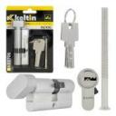 Keltin Užrakto cilindras su rankenėle K02706, 30/30G mm, 3 raktai, aliuminis, ZnAl lydinys, 25000 ciklų