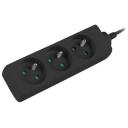 Lanberg pikendus PS0-03E-0300-BK, 3m, 3xCEE 7/5, 1xCEE 7/7, 10A, must