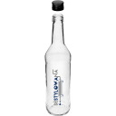 Butelka 0,5 L ar vāciņu un apdruku Destylowana - 4 gab. BROWIN 631423, 500 ml, stikls