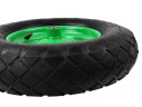Izturīgs ritenis ar gumijas riepu ķerrai ar metāla disku 4.00-8 4PR zaļā krāsā G71022 GEKO