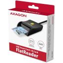 Axagon i&scaron;manioji kortelių skaityklė CRE-SM3N USB 2.0, kabelio ilgis 1.3 m, svoris 57 g, juoda, palaiko T=0 ir T=1, Plug and Play