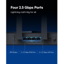 BE11000 Triju joslu Wi-Fi 7 maršrutētājs 4× 2.5G porti VPN MLO WPA3 Mesh melns Cudy WR11000