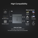 TP-Link EH210 1-to-2 gigabitinis Ethernet skirstytuvas 3&times; 10/100/1000 Mbps RJ45 USB-C 5 VDC/0.3 A Juodas