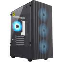 Gamemax Karp EDGE, EDGE, 3 x 3.5", 5 x 2.5", M-ATX, Must, 2 x USB 2.0, 1 x USB 3.0, 1 x k&otilde;rvaklapid