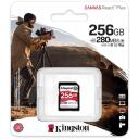 Kingston Korpus SDR2V6/256GB, 256GB, 280MB/s, 150MB/s, UHS-II, U3, V60, SDXC, Class 10, exFAT, 1 tk.