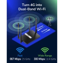 LT500 AC1200 4G LTE Cat4 maršrutētājs divjoslu WiFi SIM VPN Mesh ārējās antenas melns Cudy LT500OUT