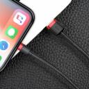 Baseus Laidas CALKLF-B19, 100cm, 2.4A, Lightning, USB 2.0, juodas, raudonas