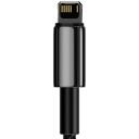 Baseus Tungsten Gold kaabel USB iP CALWJ-A01, 2m, 2.4A, 480MB/s, must, nailon, tsinkisulam