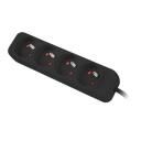 Lanberg pikendus PS0-04E-0150-BK, 1.5 m, 4 x CEE 7/5, 2500 W, 10 A