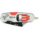 Yato YT-75210 Naudojimo peilis su trapezoidiniu a&scaron;meniu, SK5 plienas, 1 a&scaron;muo + 2 atsarginiai, 61 x 19 x 0.6 mm, CrV plienas
