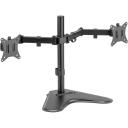Sbox Monitora stiprinājums LCD-F024-2, 2 ekrāni, 17-32 collas, 2x9kg, 100x100, melna, tērauds/plastmasa, kabeļu pārvaldība