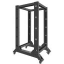 Lanberg Open Rack kapp OR01-6822-B, 22U, 600kg, 600x800mm, must, 23kg, ratastega, eemaldatav raam
