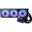 Asrock Phantom Gaming 360 LCD dzesētājs 90-APGA36-BAAGA5, 61,28 CFM, 31,4 dB, LCD IPS, 3 ventilatori, melns, 12 cm, 39,7 cm, 3
