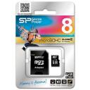 Silicon Power m&auml;lukaart MicroSDHC, SP008GBSTH010V10SP, 8 GB, 3.6 V, 2.7 V, 3.3 V, 2.8 V, 1 tk, Class 10, RoHS, ECC