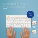 R-Go Tools klaviatuur RGOCOUSWLWH, kompaktne klaviatuur pausitarkvaraga, QWERTY, Bluetooth 5.0, valge