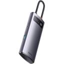 Baseus dokas WKWG070013, 4x USB 3.0, 5V / 3A, 5Gbps, aliuminio lydinys, kompakti&scaron;kas, pilkas
