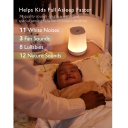 Vaiki&scaron;ka naktinė LED atmosferinė lempa su balto triuk&scaron;mo ir miego melodijų funkcija 7 spalvos 34 garso režimai 12 cm balta WN002-WH00BA-A Momcozy