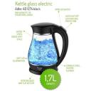 Adler | Kettle | AD 1274 | Standard | 2200 W | 1.7 L | Plastic/Glass | 360&deg; rotational base | Black/Transparent