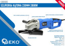 Geko kampinė &scaron;lifuoklis G80805, 2000W, 230mm, 6500aps./min, M14, 22mm, reguliuojama apsauga, sukamo rankena