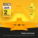 Žirklinis hidraulinis domkratas 2 t 120–395 mm tvirtas greito veikimo su gumine pagalvė saugos vožtuvas T10202-GS JCB