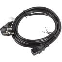 Lanberg CEE 7/7 kuni IEC 320 C13 toitekaabel CA-C13C-11CC-0030-BK, 3 m, 10 A, must, VDE