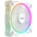 Asus Datora ventilators MR120 90DA00I3-B09020, 12V, 0.18A, 21dB, 1.7mmH2O, 3 ventilatori, 20 LED, 1600 RPM, 58 cfm, balts