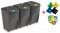Jäätmete sorteerimiskast 3x25L hall