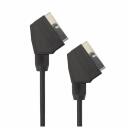 Sbox SCART 21-PIN M/M 1.5m SCART15, 1,5m, niķelēti, 21 x 6/0,1 mm, melna