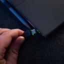 Green Cell KABGC06 USB kabelis, 1.2 m, USB A uz USB C, 480 Mbit/s, melns, zaļ&scaron; apgaismojums, 1 gab.