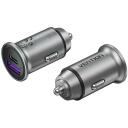Vention Automobilinis Įkroviklis 2-Port USB A+C FFBH0 12-24V 30W 20V 2x30W Greitas Įkrovimas, Aliuminio, Pilkas