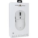 White Shark Spēļu pele MAXIMUS-W, 55g, 6 pogas, 26 000 DPI, bezvadu, PTFE, 1000 Hz, 300 mAh akumulators