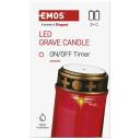 Emos kapų žvakė DCCV19, 7x12,5cm, 0,06W, 1 LED, 10 000h, IP44, &scaron;iltai balta, laikmatis, vidaus ir lauko naudojimui