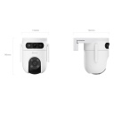 Ezviz H9C CS-H9c-5MP-5MP Divu Objektīvu Ārējā IP65 5MP 3K Viedā Pan & Tilt 360 Kamera MicroSD / Nakts Redzamība Balta