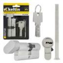 Keltin Užrakto cilindras su rankenėle 35/35k K02710, 30/30G mm, 3 raktai, 25000 ciklų, aliuminis, ZnAl lydinys