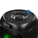 Nešiojamas Bluetooth garsiakalbis 100 W RMS galios su TWS ryšiu FM radiju USB ir microSD palaikymu LED ekranu ir 4400 mAh baterija PS-770 Juodas SV-021719 SVEN