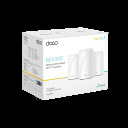 TP-Link Deco BE65 (3-PACK) BE9300 Whole Home Mesh Wi-Fi 7 sistēma trīs joslu 2.4 GHz 574 Mbps 5 GHz 2880 Mbps 6 GHz 5760 Mbps 4&times;2.5GbE USB 3.0 Balta