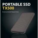 Intenso I&scaron;orinis SSD TX500 3827470 2 TB, USB Type-C, 3.2 Gen 2, Skaitymo greitis 1000 MB/s, Smūgiams atsparus
