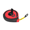 Stikla &scaron;ķiedras mērlente 30m, divpusēja milimetru skala, ABS korpuss ar gumijas pārklājumu, AW27202, AWTOOLS