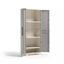 Skapis Linear Wood Tall Cabinet KETER 29210299 68x39x173cm gai&scaron;i bē&scaron;s/gai&scaron;i pelēks