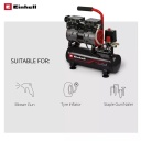 Klusa gaisa kompresors TE-AC 110/6 Silent Plus, EINHELL, 4020600, 6L tvertne, 8 bar, 57 dB