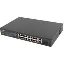 Lanberg Komutators RSFE-16P-2C-150, 230V, 18xRJ-45, 2xSFP, 10/100Mbps, PoE+, 150W, nepārvaldāms