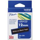 Brother TZe-335 laminaatlint, 8 m, 1,2 cm, valge mustal, TZe, isekleepuv, 1 kassett