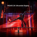 Gaming curved monitor 34&Prime; WQHD 3440&times;1440 180 Hz 1 ms FreeSync Premium G34WQi Black ELA5454EU Xiaomi