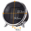 Adler AD 7742 elektrinis keraminis ventiliatorinis &scaron;ildytuvas 1500 W dvi &scaron;ildymo galios (750 W / 1500 W) termostatinis valdymas apsauga nuo perkaitimo automatinis i&scaron;sijungimas apvirtimo atveju ventiliatoriaus režimas juoda/sidabrinė