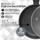 Russell Hobbs Кастрюля RH028391EU7, 16см, 13см, крышка, мягкая ручка, электрическая, газовая, стеклокерамика, индукция