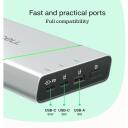 Green Cell PBPLGC20P Power Bank, 20800 mAh, 2xUSB-C, 1xUSB-A, 65 W, 18 W, alumiinium, roheline, heledhalli, must, h&otilde;be