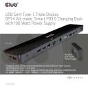 Club3D док-станция CSV-1565 100W, 1x HDMI 4K60Hz, 1x DP 4K60Hz, 1x VGA 1920x1080@60Hz, 2x USB-C, 5x USB-A, 1x RJ-45, аудио порты