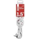 Emos Ilgintuvas P0321R, 1,5m, 3&times;2P+PE, balta, PVC, 3680W, vaikų apsauga