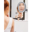 Super patogus LED makiažo veidrodis su stalo stovu ir sieniniu tvirtinimu 20 cm su 2×AAA maitinimu Baltas AD2168 Adler
