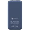 Navitel Power Bank PWR10 MX Blue, 10000mAh, 3.7V, 37Wh, 2xUSB-A, 1xUSB-C, 1xMikro-USB, &uuml;lekoormuse kaitse